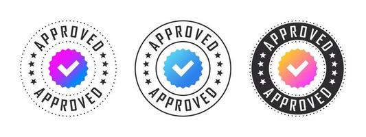 Confirmation badges. Verification check mark. Verification checkbox icons. Vector illustration