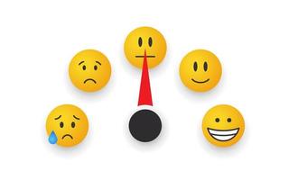 Mood scale. Satisfaction indicator. Rating smiles. Performance measurement. Vector illustration