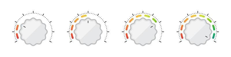 regulador de pomo. indicador de satisfacción. medición del desempeño satisfacción del cliente. ilustración vectorial vector