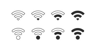 conjunto de iconos wifi. iconos inalámbricos e iconos wifi conceptuales. señal de icono de conexión e internet. Imágenes de vectores