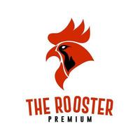 elegant art rooster image, logo design illustration of rooster body, rooster head vector