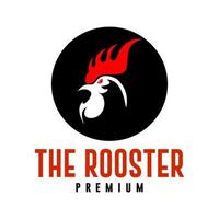 elegant art rooster image, logo design illustration of rooster body, rooster head vector