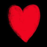 ilustración de corazón rojo texturizado sobre negro vector