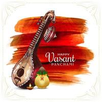 Happy Vasant Panchami Indian religious festival background design vector