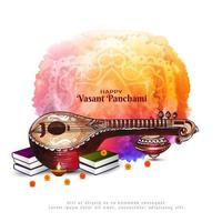 Happy Vasant Panchami Indian traditional festival background vector