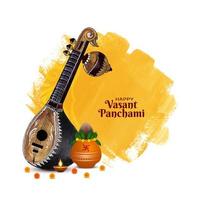 Happy Vasant Panchami spiritual festival celebration background vector