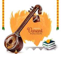 feliz vasant panchami festival indio tradicional diseño de fondo vector