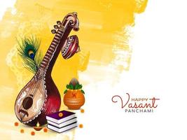 Happy Vasant Panchami Traditional Indian festival background design vector