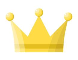 Vector cartoon gold crown isolated on white backdrop