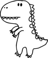 Dinosaur line drawing. vector