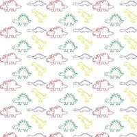 Background with dinosaurs of different colors. vector