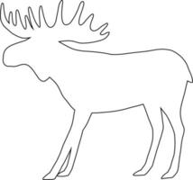 Deer contour animal nature. vector