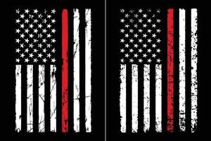 Thin Red Line 4th Of July Design vector