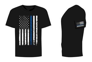 Thin Blue Line 4th Of July Design vector