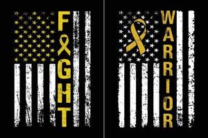 USA Flag Childhood Cancer Awareness vector