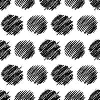 Seamless pattern with hand drawn black circle scribble smear. Abstract grunge texture. Vector illustration