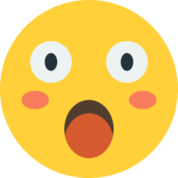 schockierte Gesichts-Emoji-Illustration im minimalistischen Stil png