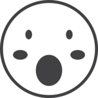 illustration emoji visage choqué dans un style minimal png