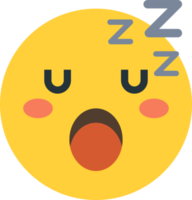 sömnig ansikte emoji illustration i minimal stil png