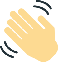 waving hand illustration in minimal style png