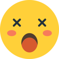 shocked face emoji illustration in minimal style png