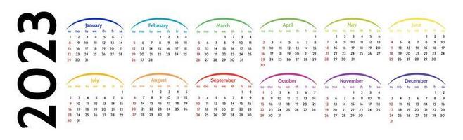 Calendar for 2023 isolated on a white background vector