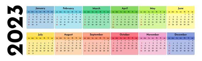 Calendar for 2023 isolated on a white background vector