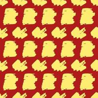 Seamless pattern with yellow hand drawn scribble smear on red background. Abstract grunge texture. Vector illustration