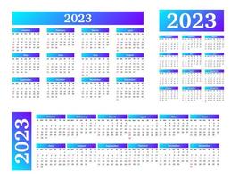 calendario para 2023 aislado en un fondo blanco vector