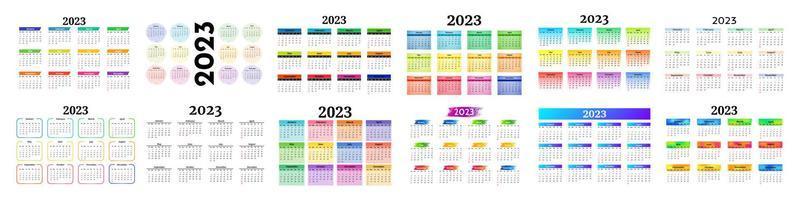 calendario para 2023 aislado en un fondo blanco vector