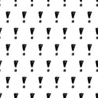Seamless pattern with hand drawn exclamation mark symbol. Black sketch exclamation mark symbol on white background. Vector illustration