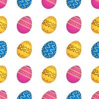 Seamless pattern with colorful Easter eggs. Vector illustration