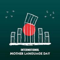 21 de febrero día internacional de la lengua materna diseño de publicaciones en redes sociales vector