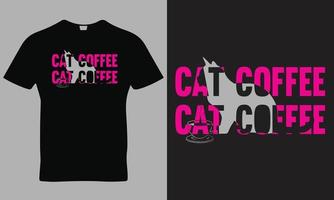 diseño de camiseta de café gato vector