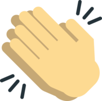 clap hands illustration in minimal style png