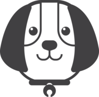 puppy with collar illustration in minimal style png