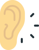 ears listening to music illustration in minimal style png