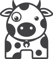 milk cow illustration in minimal style png
