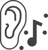 orelhas ouvindo ilustração musical em estilo minimalista png