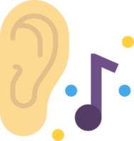 orejas escuchando música ilustración en estilo minimalista png