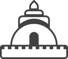 Thai style temple illustration in minimal style png
