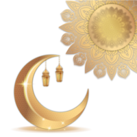 Islamitisch decoratief ornament in goud png