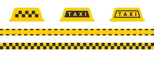 Taxi service icons. Taxi signs. Round the clock service. Vector icons