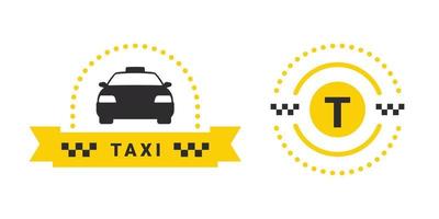 Taxi logos. Taxi service banner elements. Round the clock taxi service. Vector icons