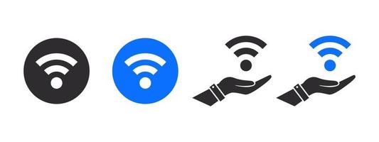 Wifi icons. Wireless icons and conceptual wifi icons. Connection and internet icon signal. Vector images