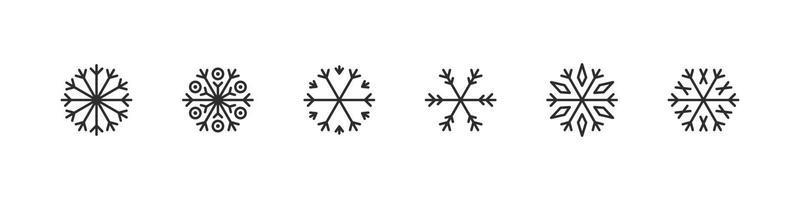 Snowflakes set. Modern christmas snowflakes. Xmas signs. Beautiful snowflakes. Vector icons