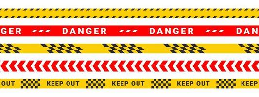 Caution tape set. Police stripe. Security tapes. Do not cross stripes. Vector images