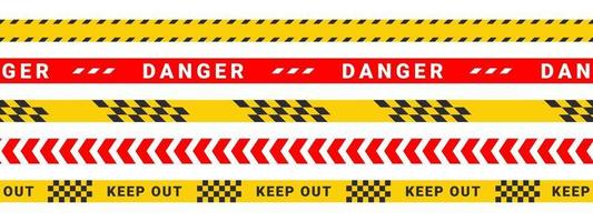 Caution tape set. Police stripe. Security tapes. Do not cross stripes. Vector images