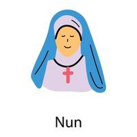 Trendy Nun Concepts vector