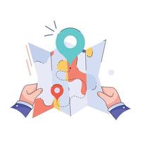 Trendy Map Tracking vector